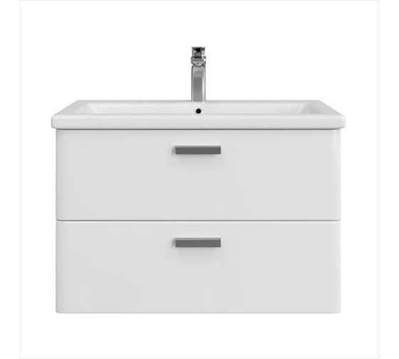 Изображение товара Тумба подвесная Sanstar Gretta 70 с раковиной Como 70 (комплект) для ванной комнаты, белая 328.1-1.5.1.ККОМ