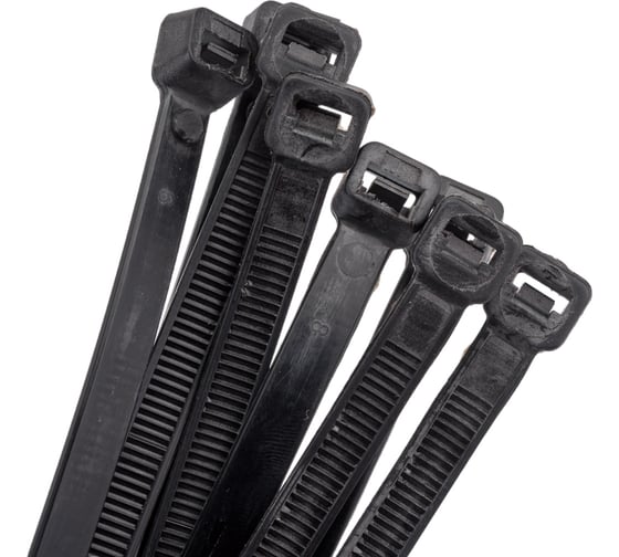 Изображение товара Хомут IEK 7.6x500, черный, нейлон, упаковка 100шт, ИЭК UHH32-D076-500-100