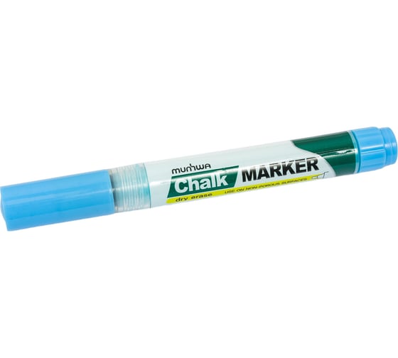 Изображение товара Маркер меловой Munhwa "Chalk Marker" голубой, 3мм, спиртовая основа, пакет, 1 шт. CM-02