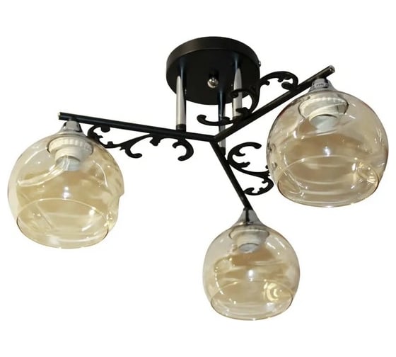 Изображение товара Люстра потолочная ЭЛЕТЕХ 21277В-2/3 черный хром (Плафон 8425) НПБ 01-3x60-209 Е27 1005404913