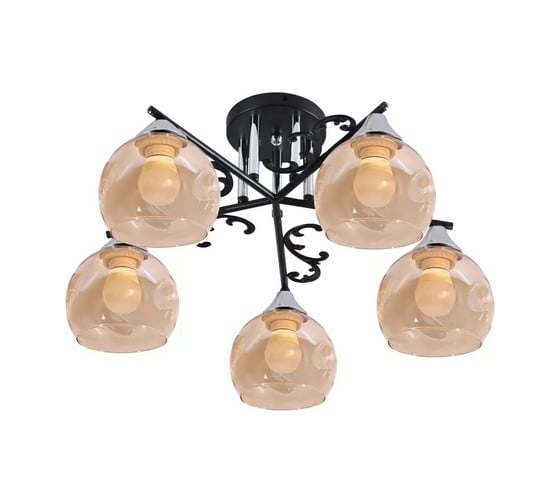 Изображение товара Люстра потолочная ЭЛЕТЕХ 21277В-2/5 черный хром (Плафон 8425) НПБ 01-5x60-148 Е27 1005404914