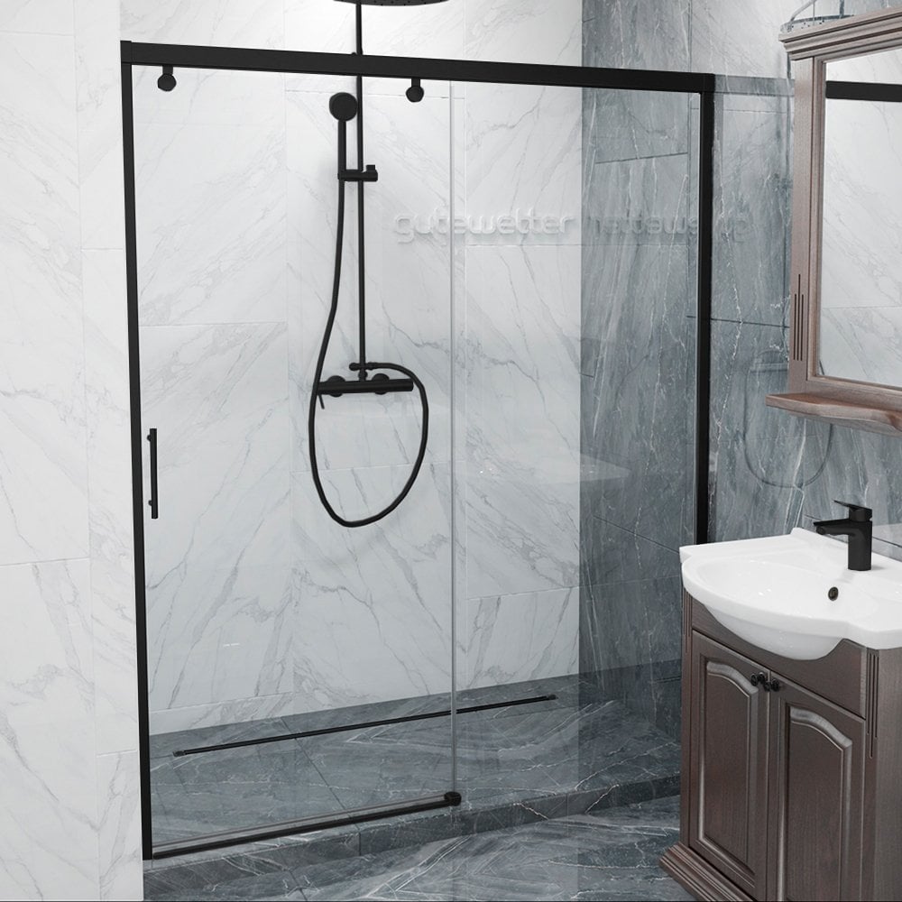 Изображение товара Дверь в душевую нишу GuteWetter GWMPSLD862 145x200 черный матовый стекло