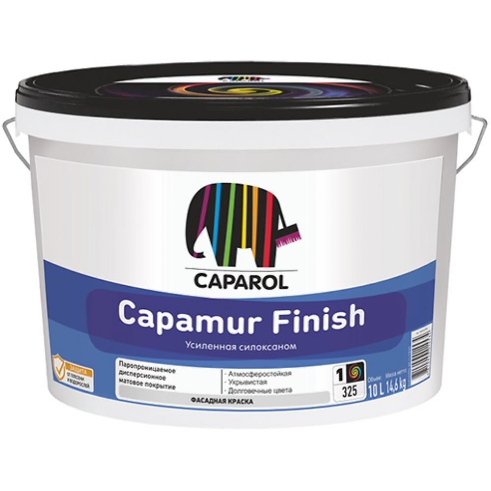 фото Фасадная краска caparol capamur finish bas 1 усиленная силоксаном, 10 л 948103996