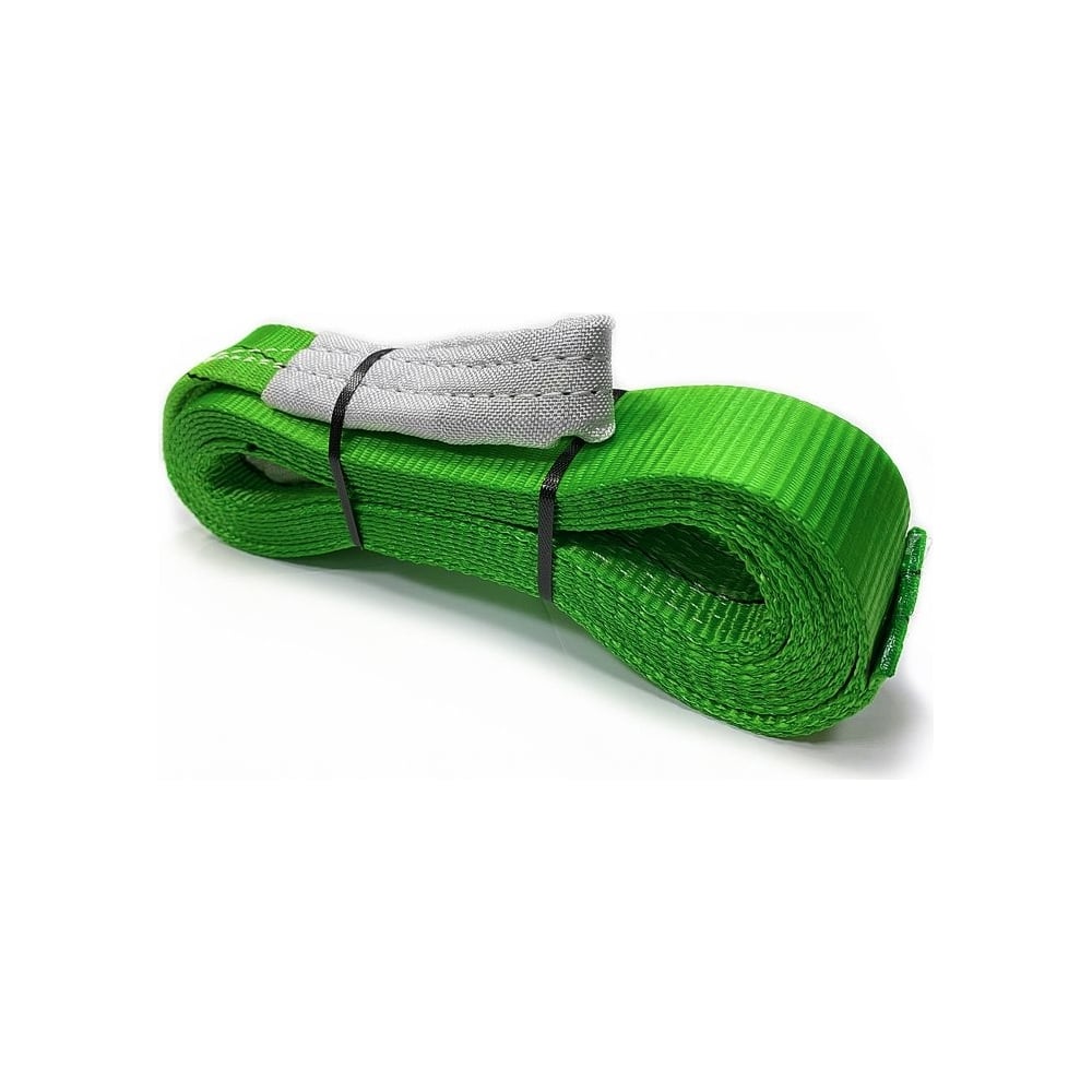 Изображение товара Буксировочный трос ПромСтроп 14 т 5 м ленточный с петлями Зеленый