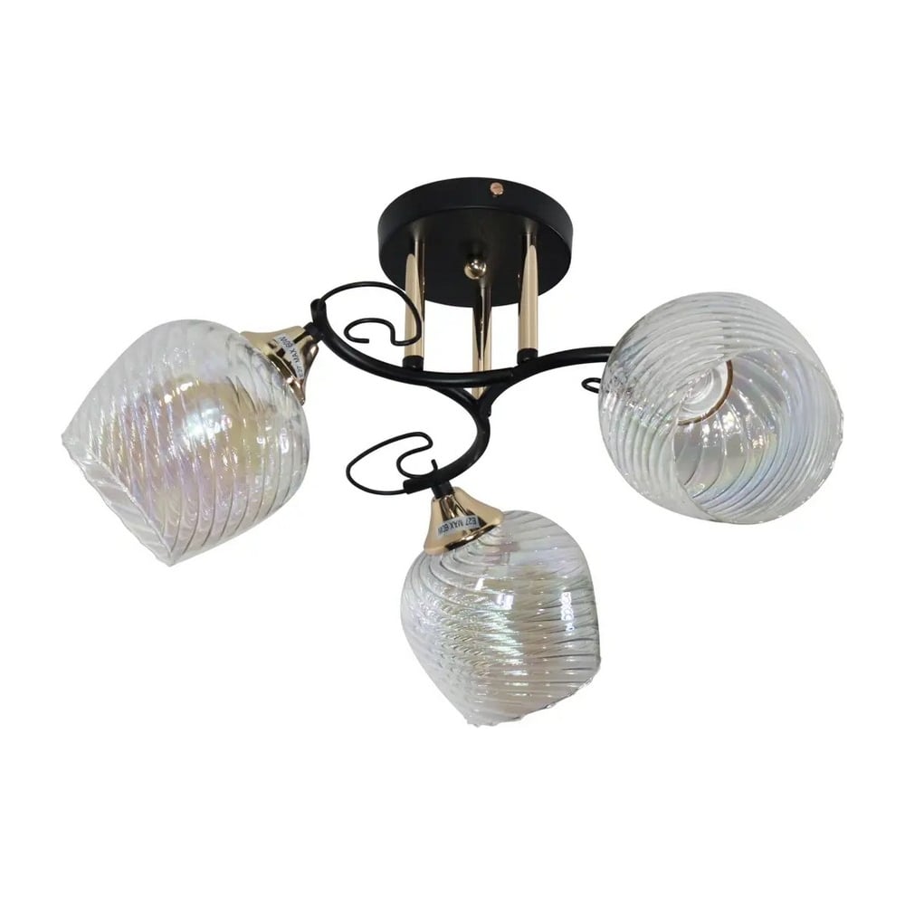 Изображение товара Люстра потолочная ЭЛЕТЕХ 21295-9/3 черный золото (Плафон 8310) НПБ 01-3x60-214 Е27 1005404930