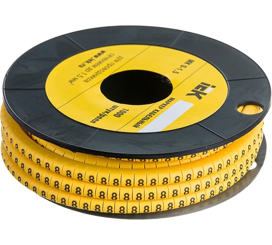 Изображение товара Маркировочное кольцо IEK 0-1.5мм, 8, МК, 1000шт/ролл UMK00-8