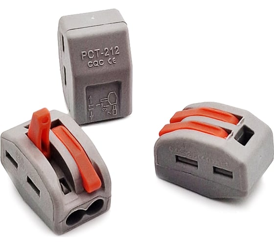 Изображение товара Универсальная клемма КрепПак СМК 222-412, 2-проводная серая 0.08-2.5/4 мм² 50 шт/уп 048.000014