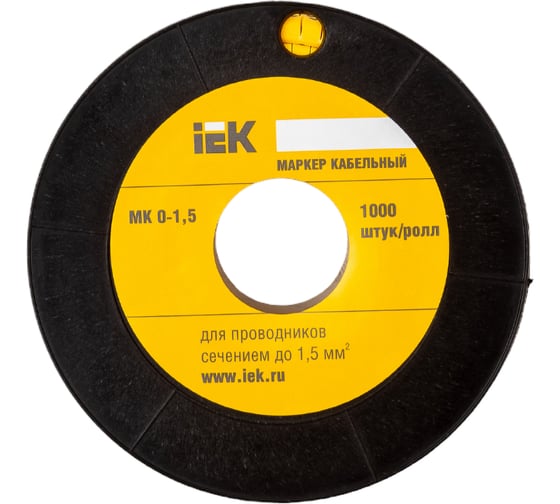 Изображение товара Маркировочное кольцо IEK 0-1.5мм, C, МК, 1000шт/ролл UMK00-C