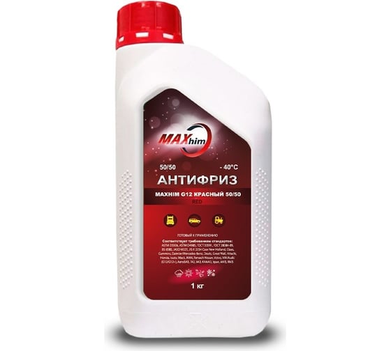 Изображение товара Антифриз MAXHIM G12 1 кг, концентрат, красный MHR112C