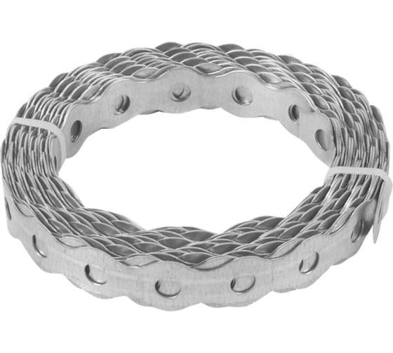 Изображение товара Лента монтажная перфорированная КРЕПКО-НАКРЕПКО оцинкованная волна 0,75x17 мм, 5 м 79626