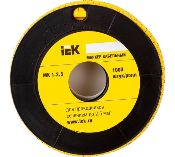 Изображение товара Маркировочное кольцо IEK 1-2.5мм, N, МК, 1000шт/ролл UMK10-N