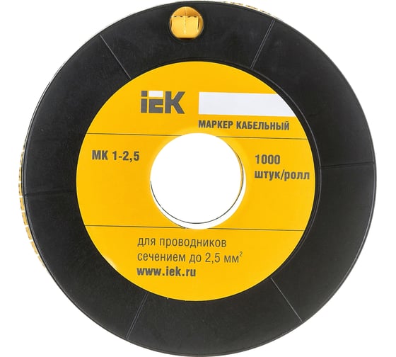 Изображение товара Маркировочное кольцо IEK 1-2.5мм, A, МК, 1000шт/ролл UMK10-A