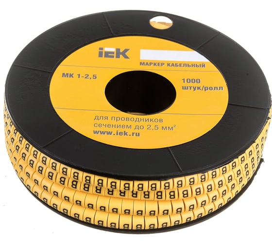 Изображение товара Маркировочное кольцо IEK 1-2.5мм, B, МК, 1000шт/ролл UMK10-B