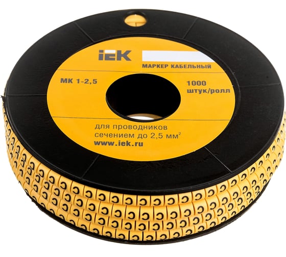 Изображение товара Маркировочное кольцо IEK 1-2.5мм, C, МК, 1000шт/ролл UMK10-C