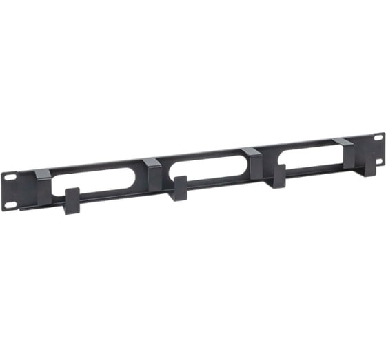 Изображение товара Кабельный органайзер EKF TERACOM 1U, 4 кольца, с окнами, металлический, черный TRC-1CO-4R-M-BK