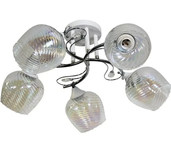 Изображение товара Люстра потолочная ЭЛЕТЕХ 21306-7/5 белый хром (Плафон 8310) НПБ 01-5x60-156 Е27 1005404942