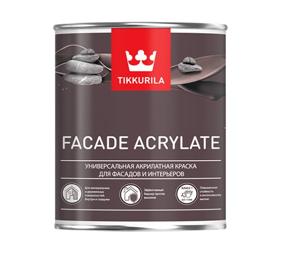 Изображение товара Краска для фасадов Tikkurila facade acrylate база с 0,9 л 205605 700012343