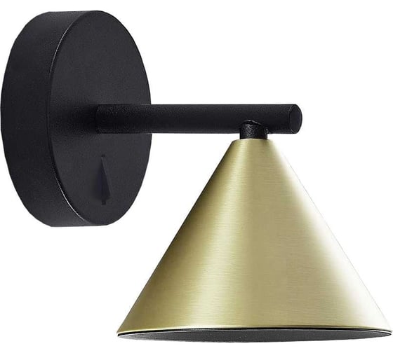 Изображение товара Накладной светильник Wolta BELLO, корпус под лампу GU10, макс.мощность 50 Вт, 140х135 мм, керамический патрон, Черный/золото WSL-GU10/W08G