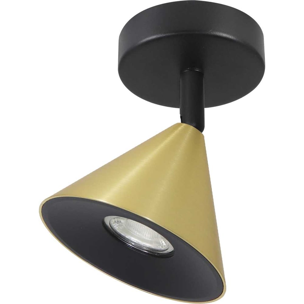 Изображение товара Накладной светильник Wolta BELLO, корпус под лампу GU10, макс.мощность до 50 Вт, керамический патрон, Черный/золото WSL-GU10/S08G