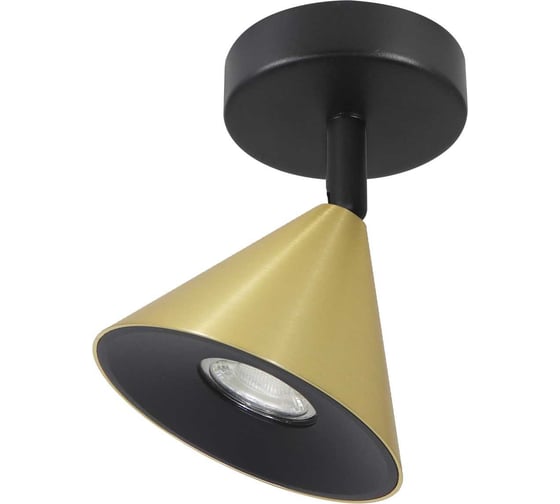 Изображение товара Накладной светильник Wolta BELLO, корпус под лампу GU10, макс.мощность до 50 Вт, керамический патрон, Черный/золото WSL-GU10/S08G