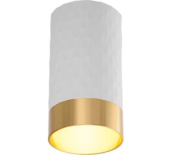 Изображение товара Накладной светильник Wolta CELLA, корпус под лампу GU10, макс.мощность 50 Вт, 55х100 мм, керамический патрон, Белый/золото WSL-GU10/10WG