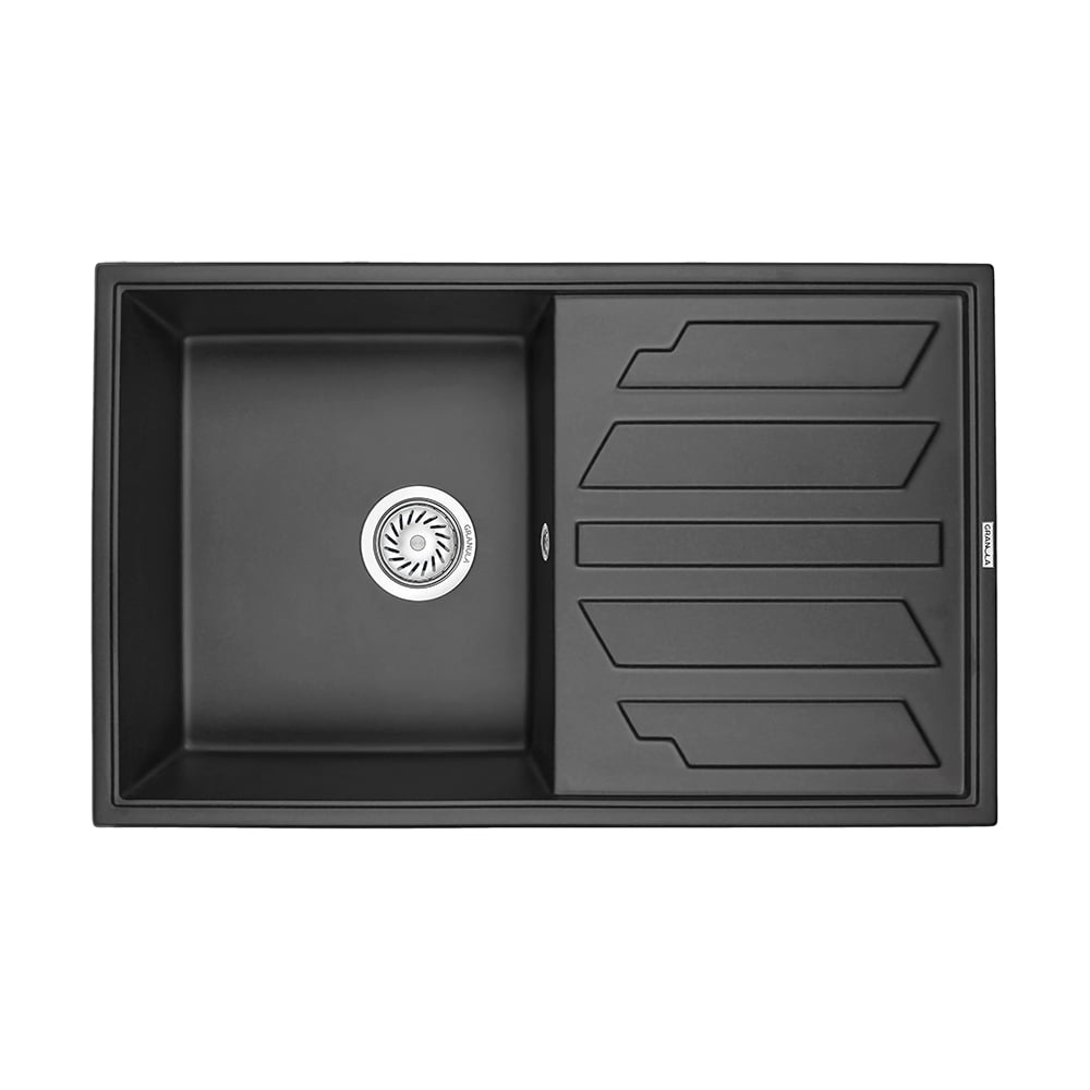 Изображение товара Кухонная мойка GRANULA GR-8002 из кварца с крылом справа и матовой поверхностью