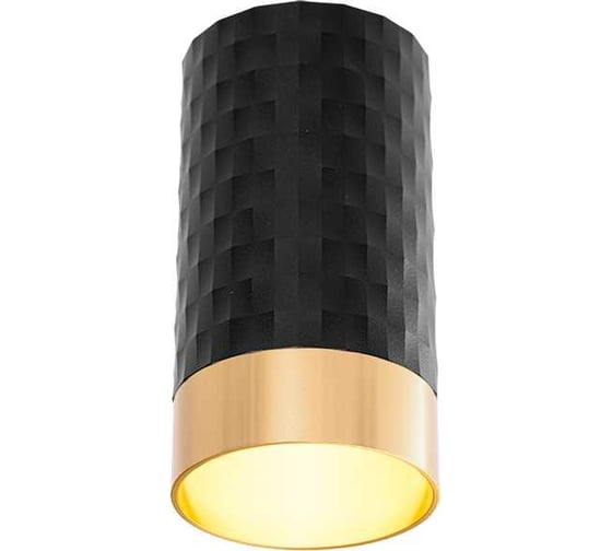 Изображение товара Накладной светильник Wolta CELLA, корпус под лампу GU10, макс.мощность 50Вт, 55х100 мм, керамический патрон, Черный/золото WSL-GU10/10BG