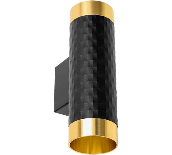 Изображение товара Накладной светильник Wolta CELLA, корпус под лампу GU10, макс.мощность 50Вт, 55х170 мм, керамический патрон, Черный/золото WSL-GU10/W10BG