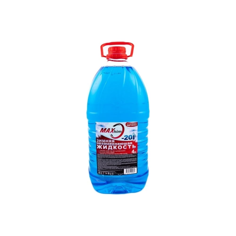Изображение товара Незамерзающая жидкость MAXHIM 4 л - защита при -20 градусов зимняя стеклоомывающая жидкость