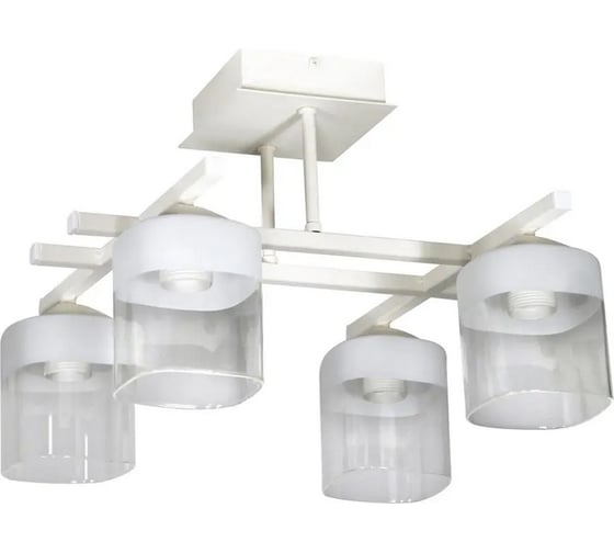 Изображение товара Люстра потолочная ЭЛЕТЕХ Базиль 141 белый муар (плафон 8597) НПБ 01-4x60-124 Е27 1005404980