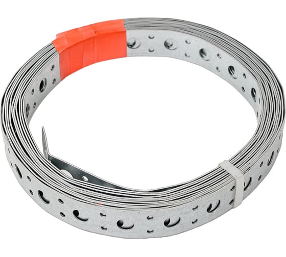 Изображение товара Лента монтажная перфорированная оцинкованная КРЕПКО-НАКРЕПКО прямая 0,8x20 мм, 5 м 70678