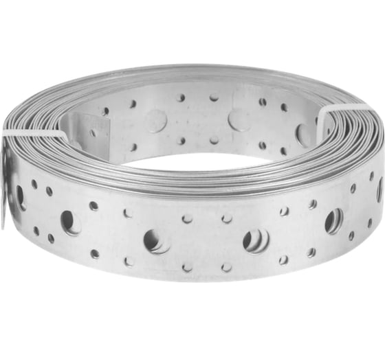 Изображение товара Лента монтажная перфорированная оцинкованная КРЕПКО-НАКРЕПКО прямая 0,8x25 мм, 5 м 70692