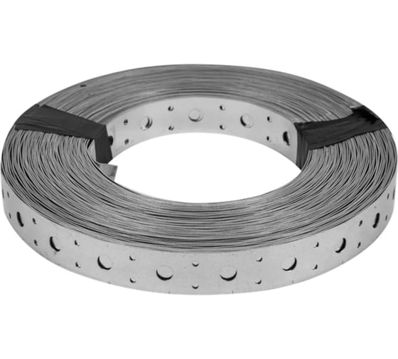 Изображение товара Лента монтажная перфорированная оцинкованная КРЕПКО-НАКРЕПКО прямая 0,8x25 мм, 25 м 70708