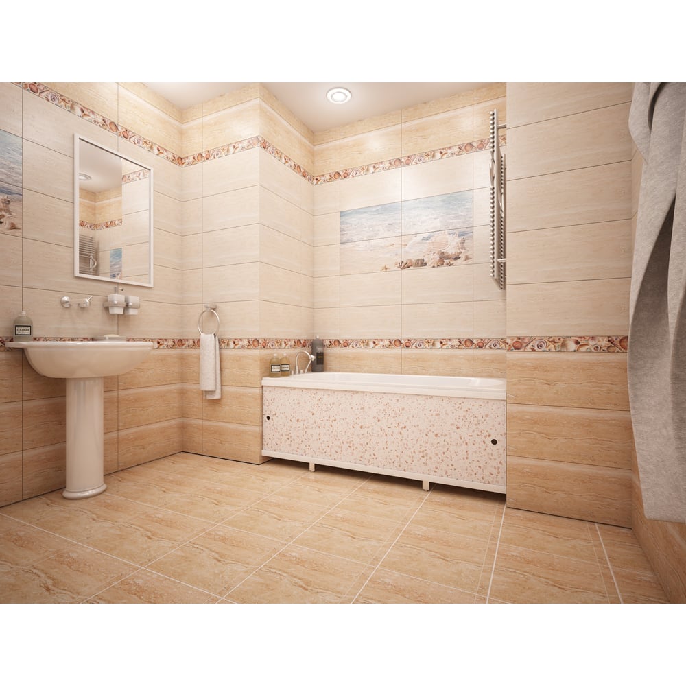 Изображение товара Экран под ванну Метакам Кварт камешки бежевые 1.48