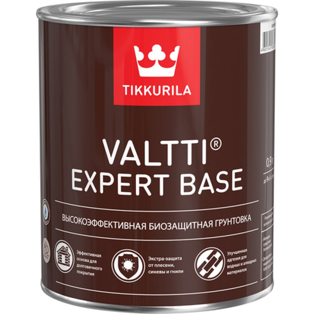 фото Высокоэффективная биозащитная грунтовка tikkurila valtti expert base 0,9л 700009578