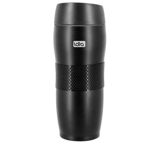 Изображение товара Термокружка Lara Black 450мл, двойные стенки, вакуум, сталь/силикон LR04-23 Black