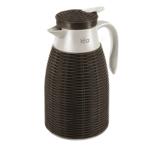 Изображение товара Термос Lara Brown 1000 мл, стеклянная колба, стилизация под ротанг, долгое сохранение LR04-80 Brown