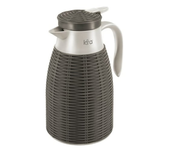 Изображение товара Термос Lara 1000 мл, стеклянная колба, стилизация под ротанг, долгое сохранение LR04-80 Gray
