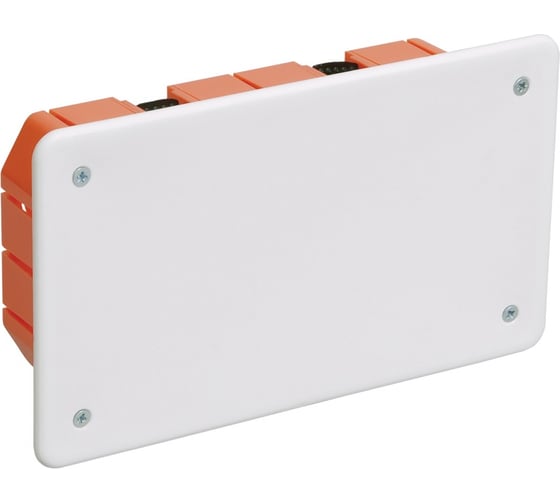 Изображение товара Распаечная коробка IEK 172x96x45, для полых стен, с саморезами, пластиковые лапки, КМ41026  UKG11-172-096-045-P