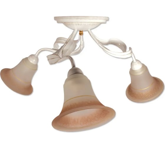 Изображение товара Люстра потолочная ЭЛЕТЕХ Лилия 131 белый /золото (Плафон 00013) НПБ 01-3x60-141 Е27 1005403748