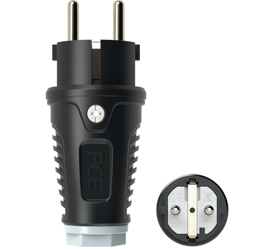 Изображение товара Кабельная вилка PCE 16A 220V 2P+E IP54 корпус черный, маркер серый 0511-sdg