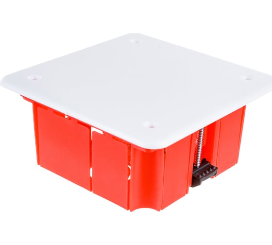 Изображение товара Распаечная коробка IEK 92x92x45, КМ41022, пластиковые лапки, с крышкой, ИЭК UKG11-092-092-045-P