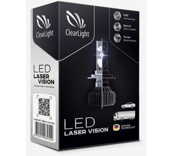 Изображение товара Комплект ламп Clearlight LED Laser Vision H7 4300 lm 24W с обманкой, 2 шт. CLLVLEDH7 canbus