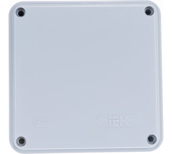 Изображение товара Распаечная коробка IEK открытой проводки, открытой проводки, 100x100x50, IP44, KM41233, 6 кабель вводов, ИЭК UKO11-100-100-050-K41-44