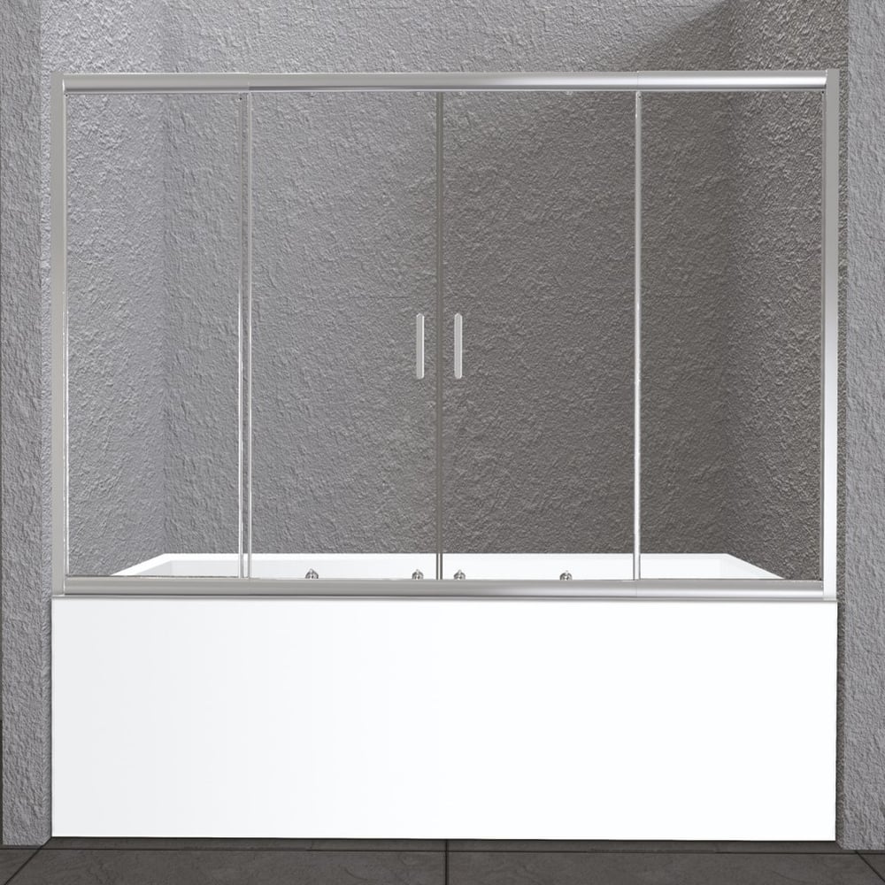 Изображение товара Шторка для ванной BelBagno UNIQUE-VF-2 150/180 раздвижная анодированный алюминий