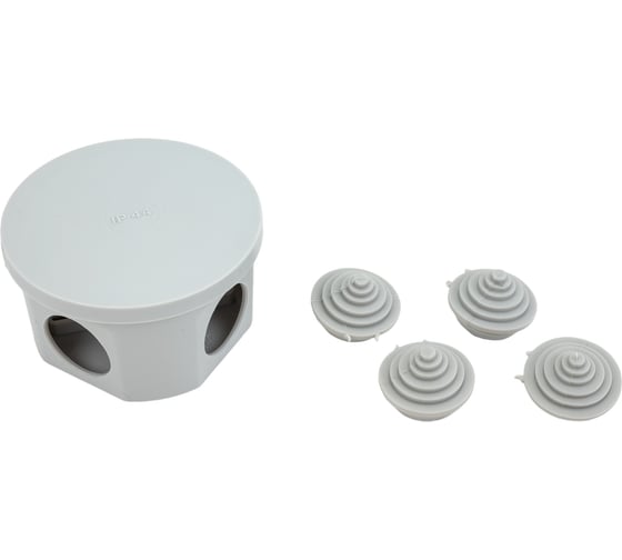 Изображение товара Распределительная коробка IEK, ОП 75x40 мм, IP44, KM41237, 4 кабельных ввода, ИЭК, UKO11-075-040-000-K41-44