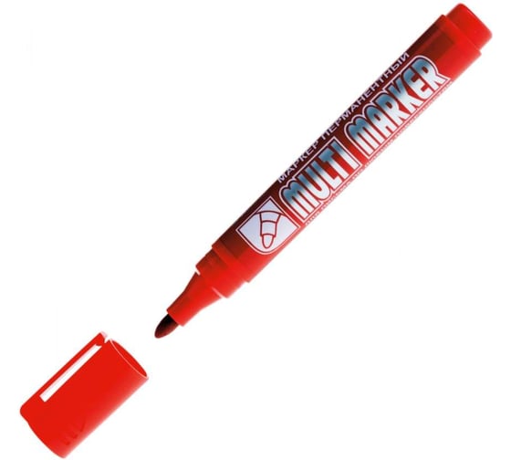 Изображение товара Перманентный маркер Munhwa Crown Multi Marker красный, пулевидный, 3мм CPM-800