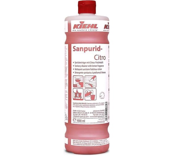 Изображение товара Кислотное ср-во для интенсивной уборки с лимонным запахом KIEHL Johannes KG Sanpurid-Citro 1 л j401601