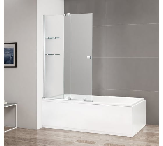 Изображение товара Шторка на ванну с полками Cezares STREAM-VFS-11-90/150-C-Cr