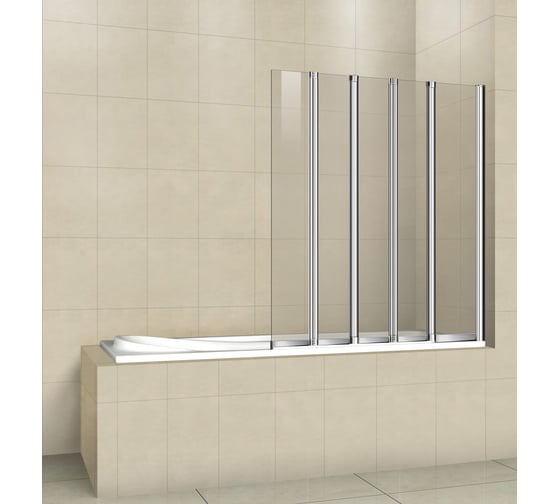 Изображение товара Шторка на ванну Cezares PRATICO-V-5-120/140-C-Cr